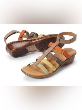 Born leather multicolor strappy adjustable comfort cushioned sandals sz11